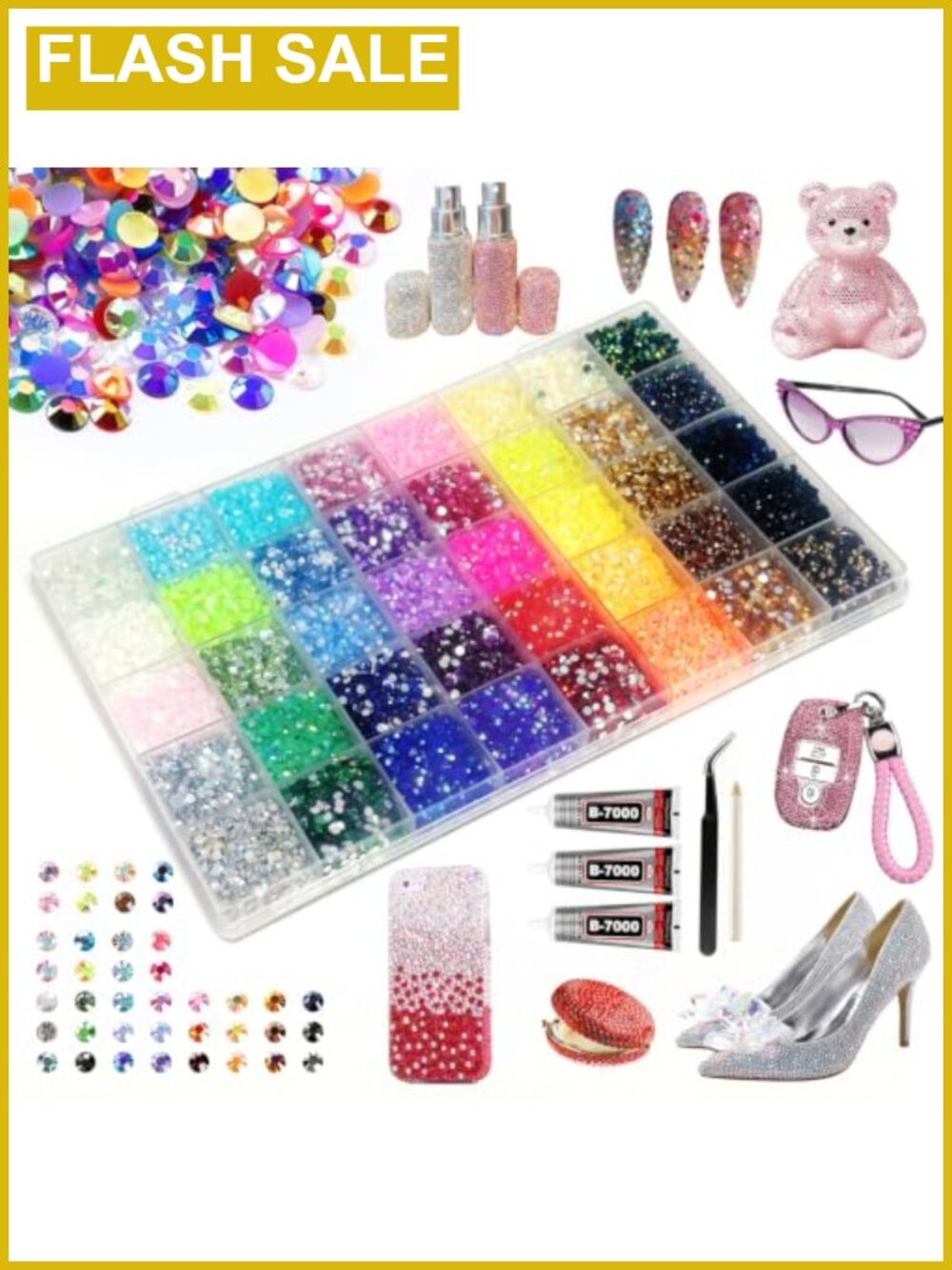 42,000+ Pcs Bedazzler Kit with Rhinestones 40 Colors 3mm Gems